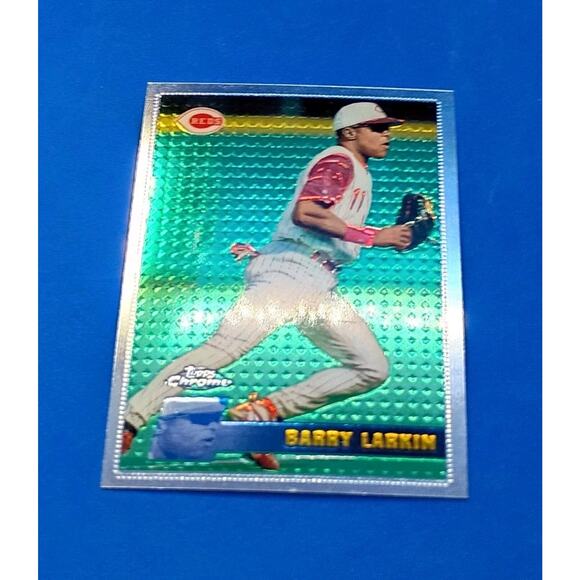 1996 1st First Topps CHROME #116 Barry Larkin MVP Chicago Cubs Iconic Set - Picture 9 of 11